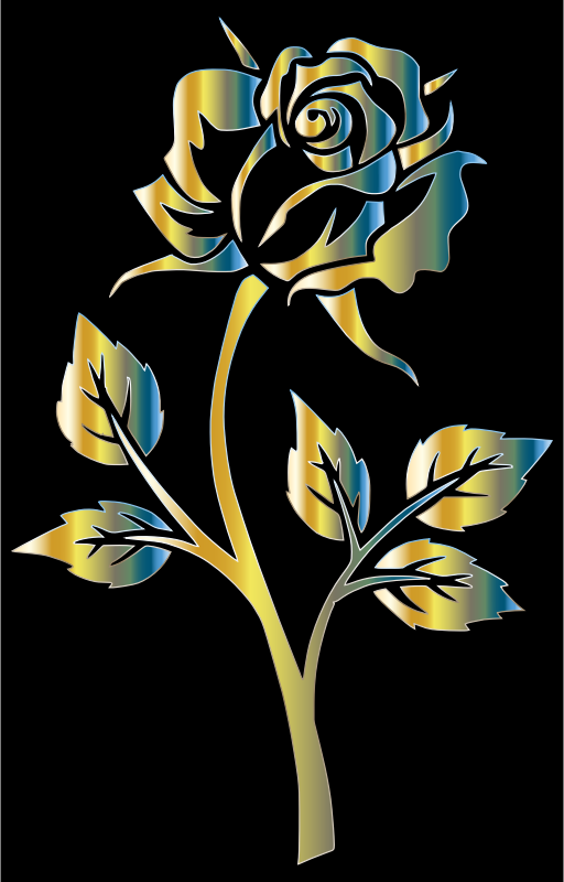 Chromatic Rose Silhouette 3