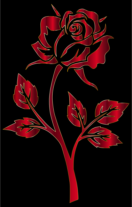 Crimson Rose Silhouette