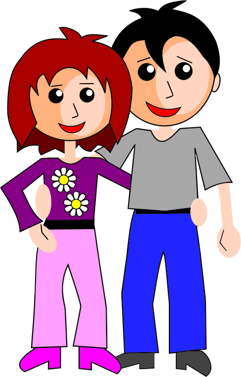 Happy Cartoon Couple