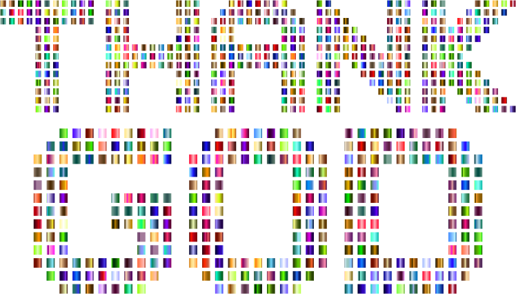 Chromatic Thank God Typography No Background