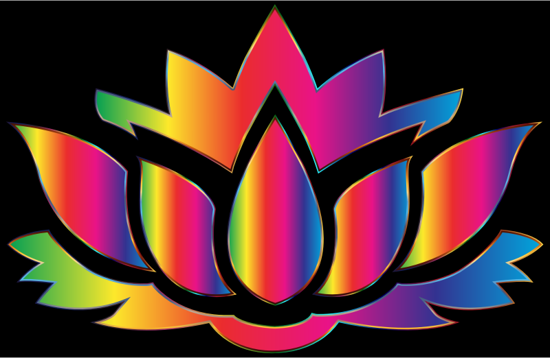 Rainbow Lotus Flower Silhouette