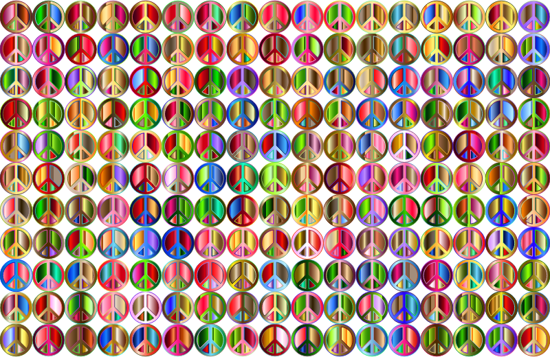 Prismatic Peace Sign Background 5 Variation 2 No Background