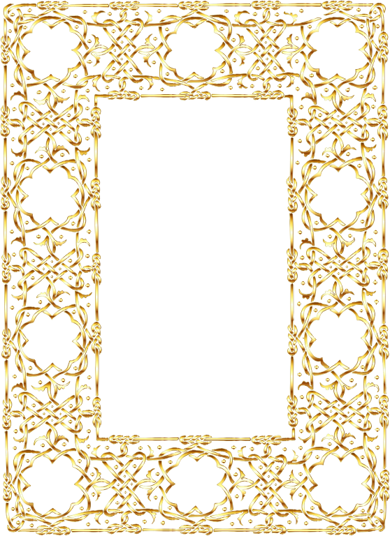 Gold Ornate Geometric Frame 2 No Background