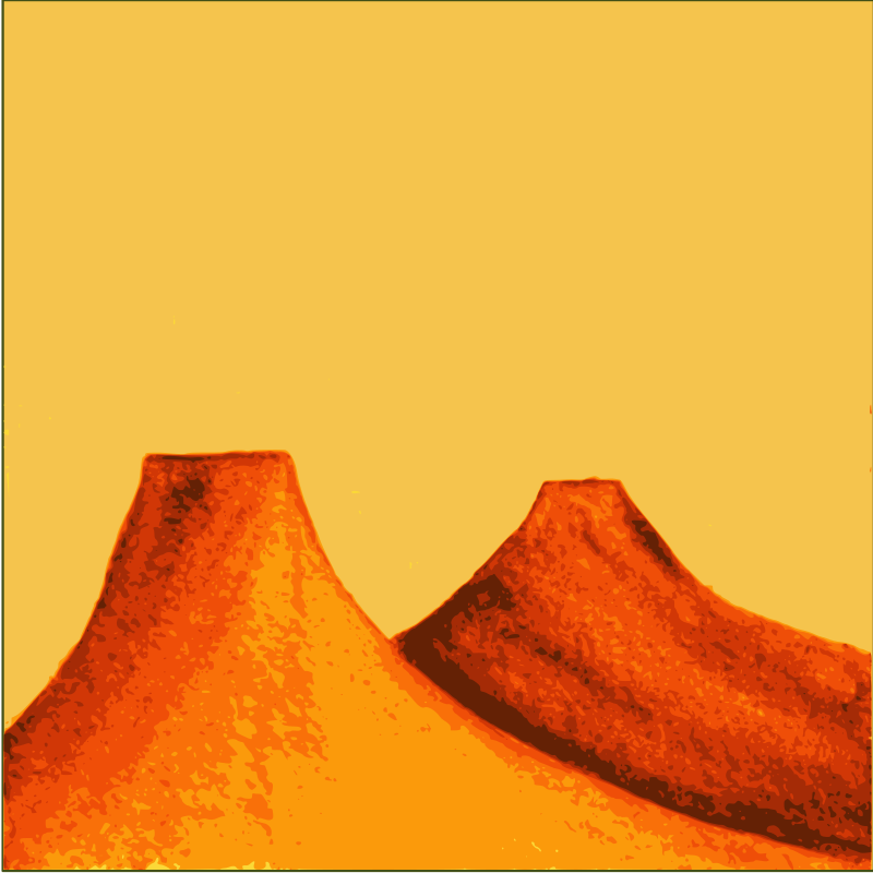 Painted Volcanic Mountains- a pair.