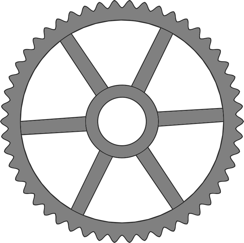 50-tooth gear with trapezium holes