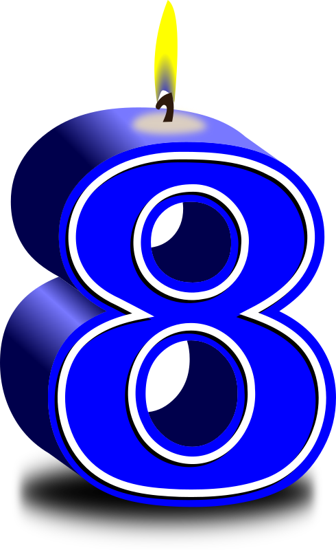 birthday candle #8 blue