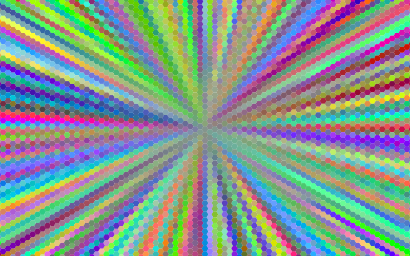 Psychedelic Sunburst Hexagonal Mosaic