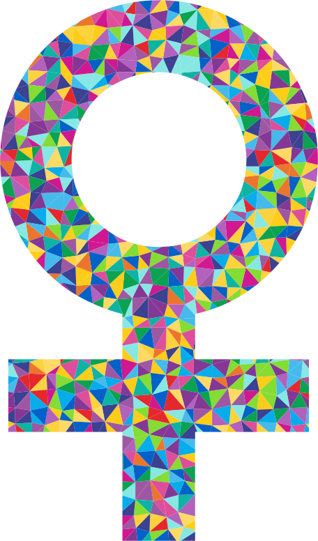Prismatic Low Poly Female Symbol