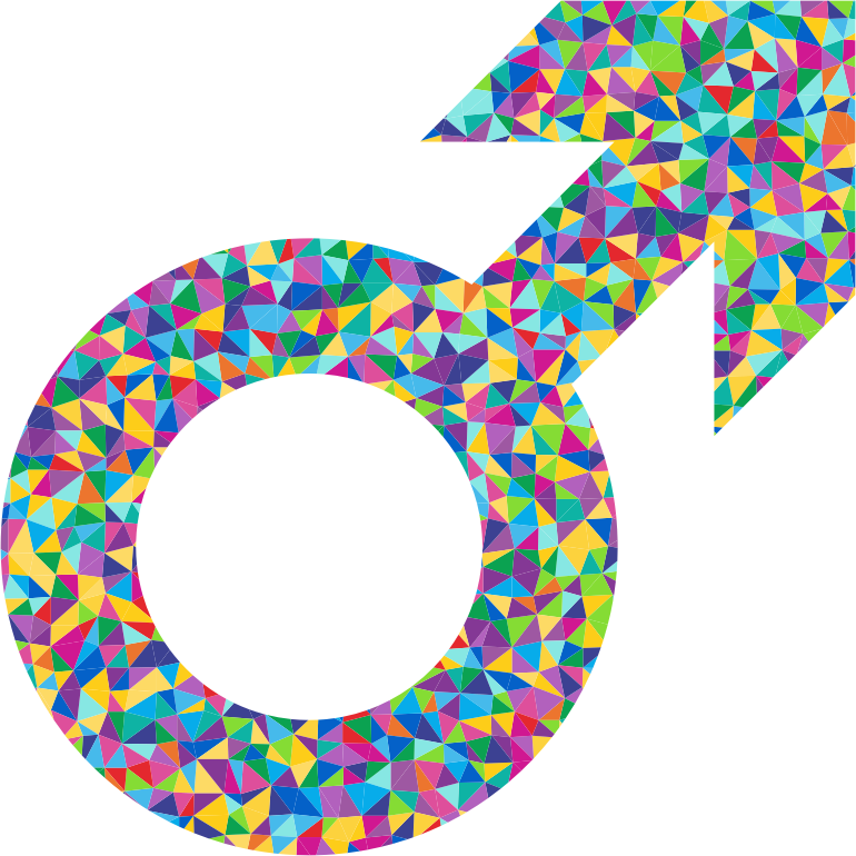 Prismatic Low Poly Male Symbol
