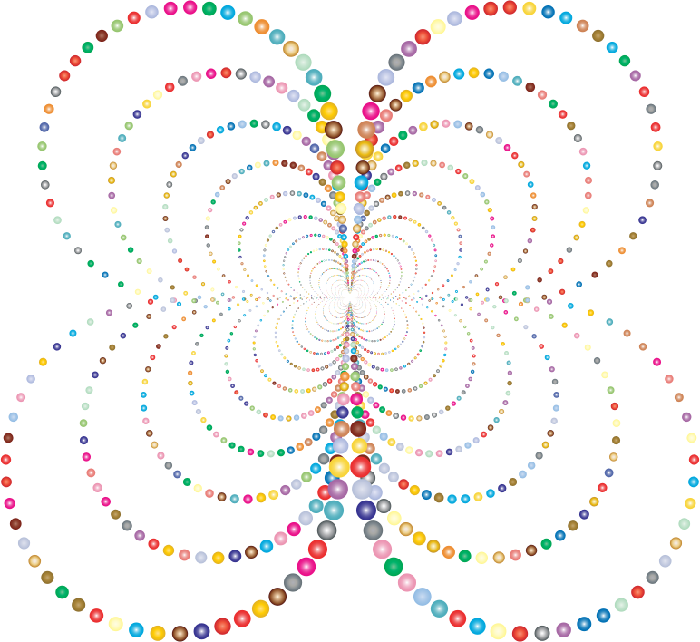 Prismatic Abstract Circles Butterfly 2 No Background