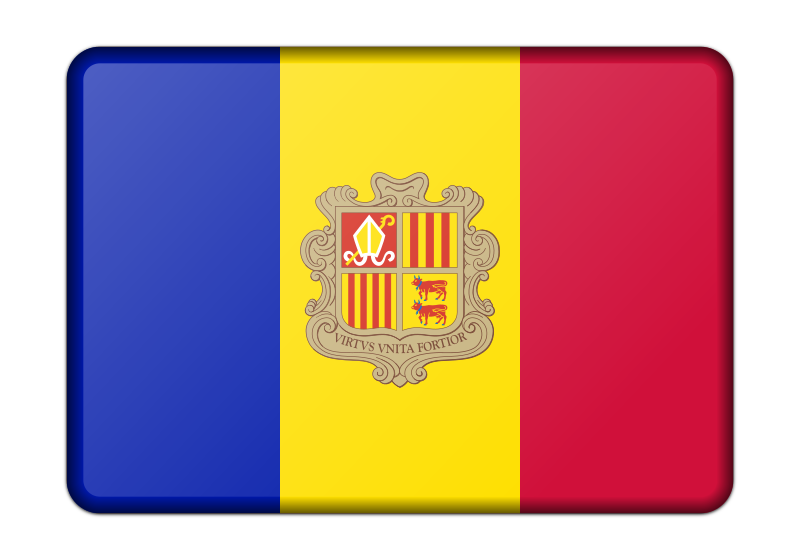 Andorra flag (bevelled)