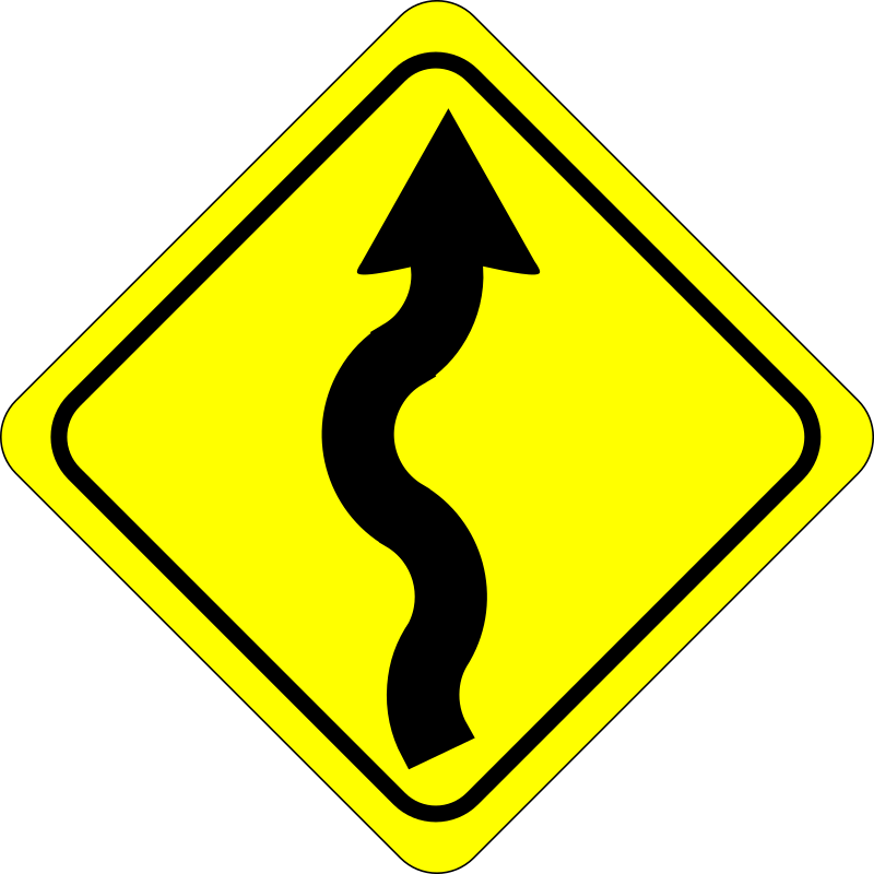 curves ahead sign