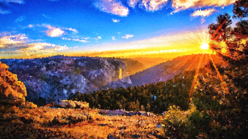 Medium Poly Mountain Sunrise