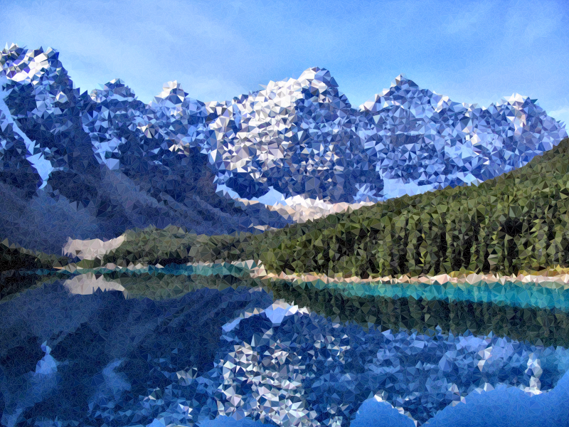 Medium Poly Canadian Rockies Moraine Lake