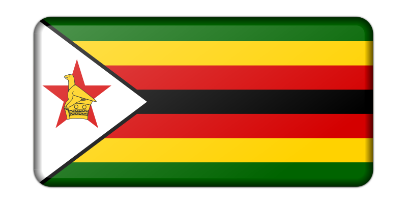 Flag of Zimbabwe (bevelled)