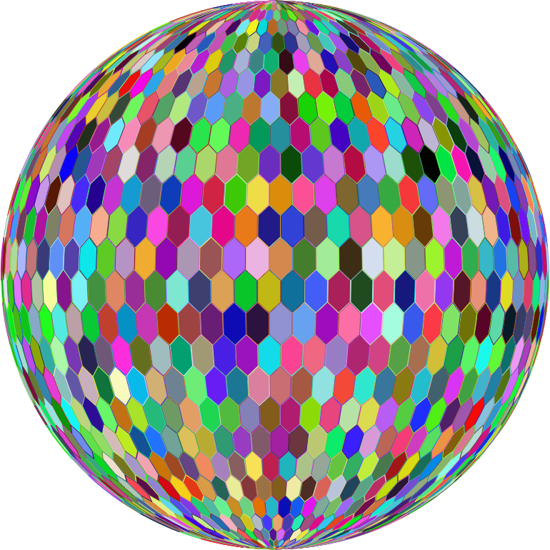 Prismatic Hexagonal Grid Sphere Variation 2 With Strokes Variation 2