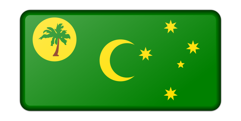 Flag of Cocos Island (bevelled)