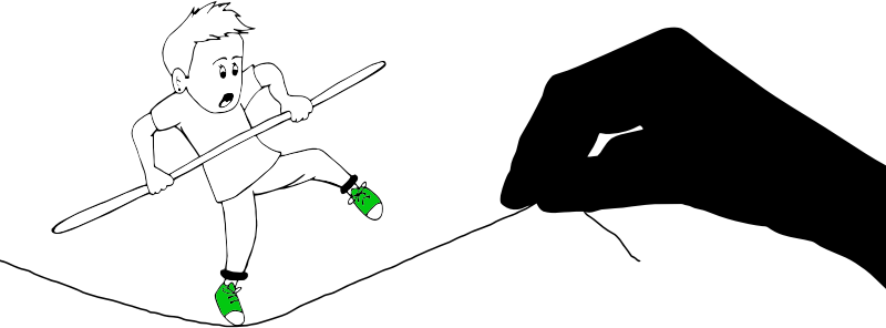 Boy Balancing Line Art