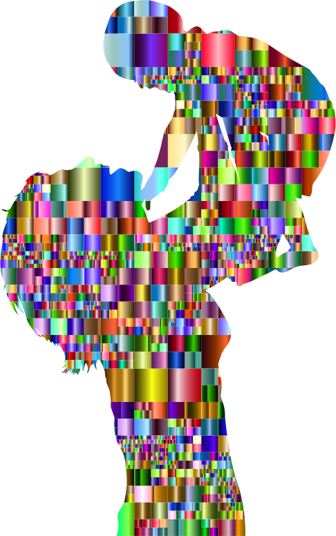 Prismatic Mosaic Mother And Baby Silhouette 3