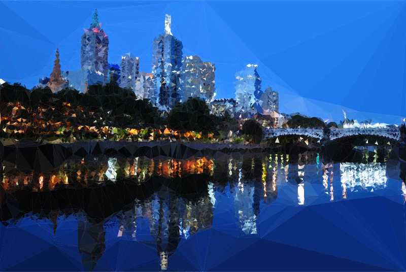 Low Poly Melbourne Skyline