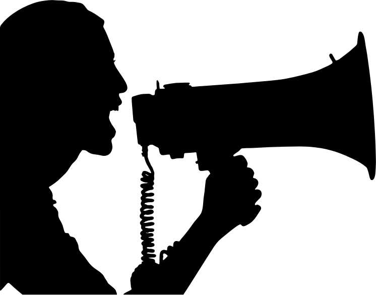 Woman Shouting Through Megaphone Silhouette