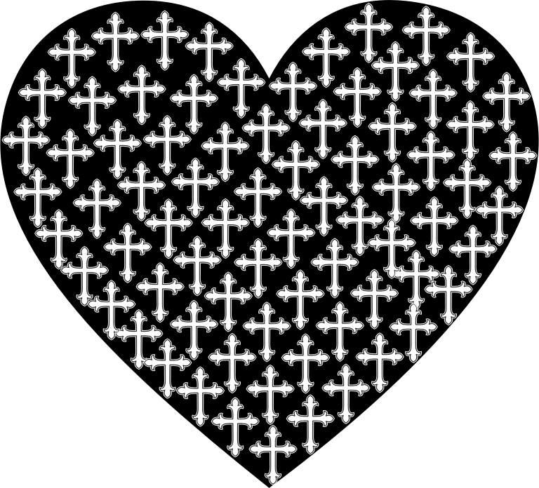 Love Heart Crosses Silhouette