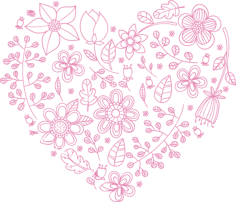 Pink Floral Heart
