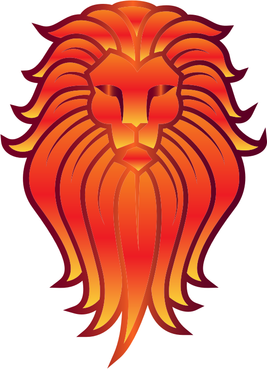 Chromatic Lion Face Tattoo 5 No Background