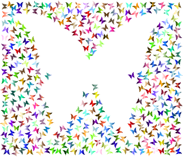 Prismatic Negative Space Butterflies 4 No Background
