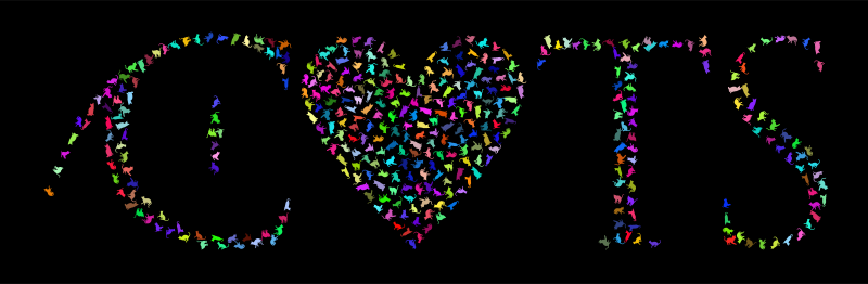 Prismatic Heart Cats