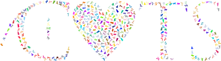 Prismatic Heart Cats 2 No Background