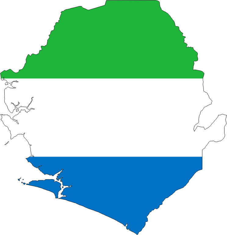 Sierra Leone Flag Map With Stroke