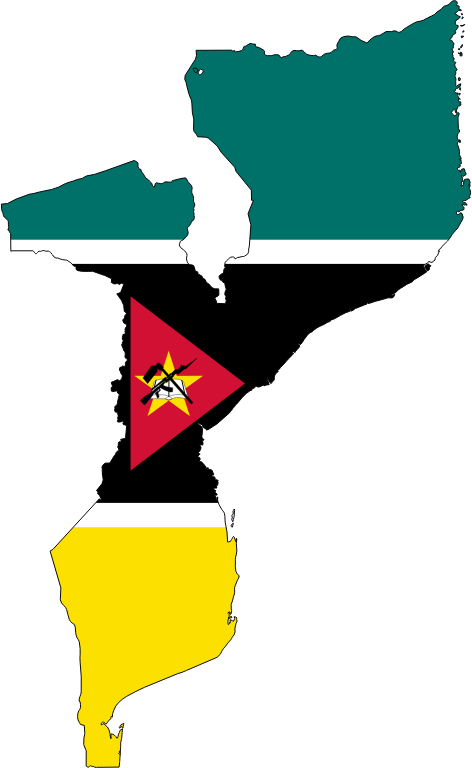 Mozambique Flag Map With Stroke