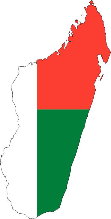 Madagascar Flag Map With Stroke