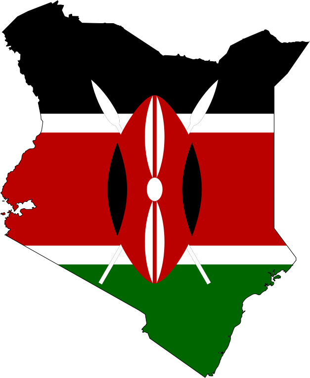 Kenya Flag Map With Stroke