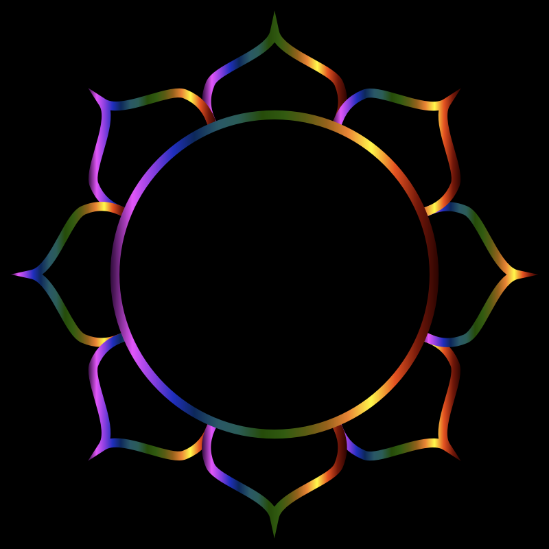 Prismatic Lotus Flower Line Art With Background