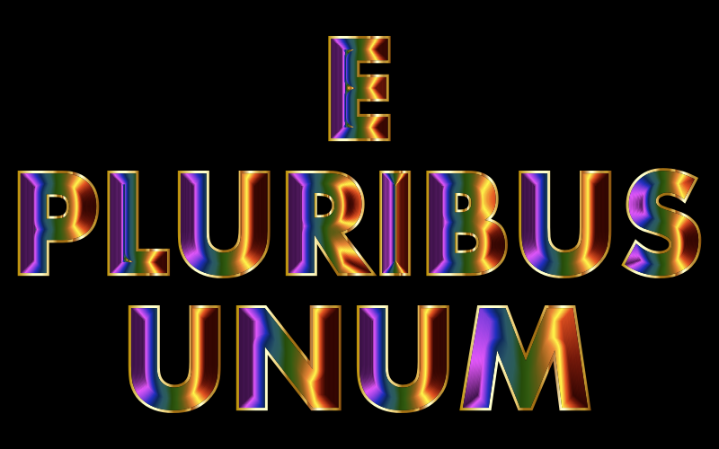 E Pluribus Unum Chromatic Typography