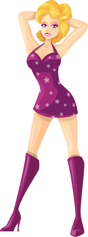 Young lady 2 (blonde, light skin, starry dress #2)