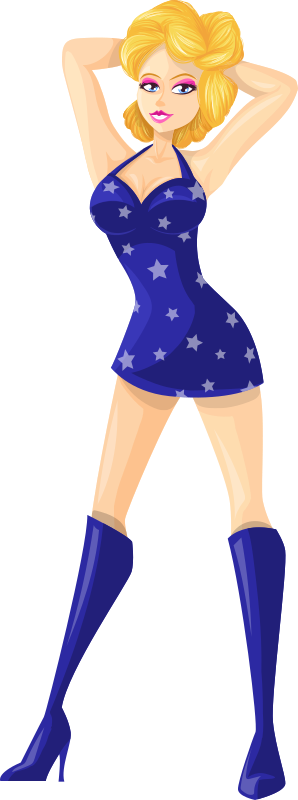 Young lady 2 (blonde, light skin, starry dress #3)