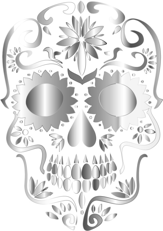 Prismatic Sugar Skull Silhouette 3 No Background