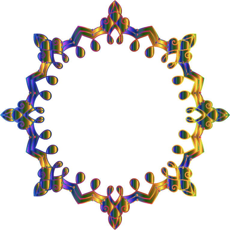 Chromatic Geometric Frame No Background