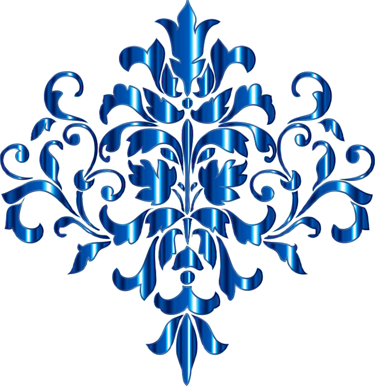 Aquamarine Damask Design No Background