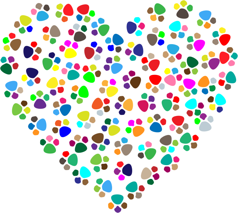 Prismatic Paw Prints Heart 2