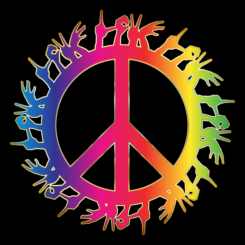 Prismatic Love Hands Peace