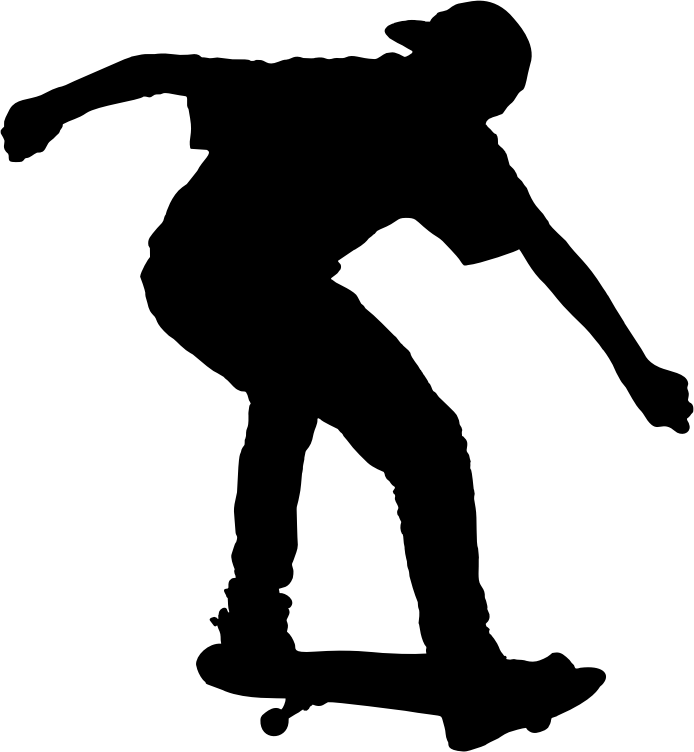 Boy On Skateboard Silhouette