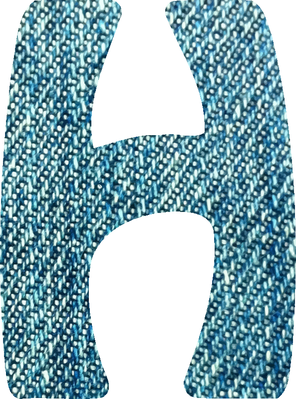 Denim alphabet, H