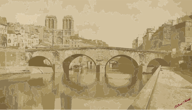 Auguste-Hippolyte Collard, Ancien pont Saint-Michel, 1857