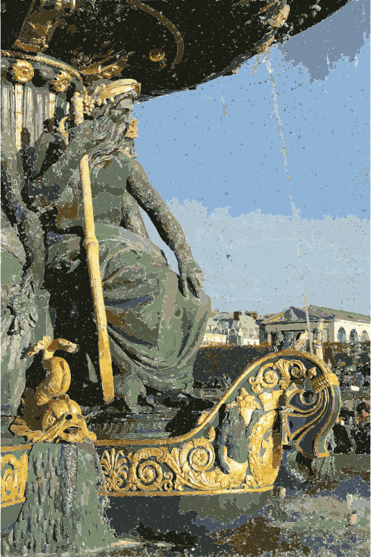 Fontaine fleuves Concorde detail Gechter