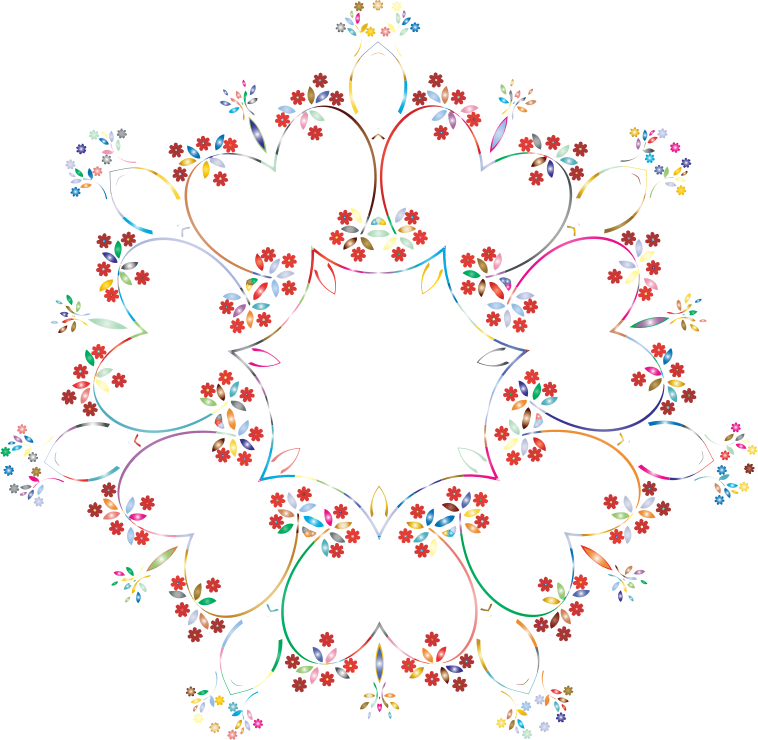 Prismatic Floral Frame 9 No Background