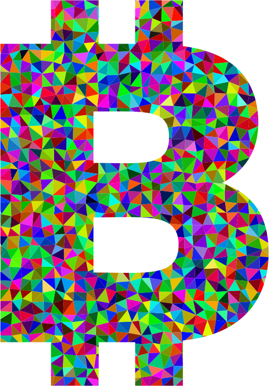Low Poly Prismatic Bitcoin Logo
